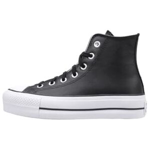 Converse All Star Lift Hi Platform Trainers Black White White Leather 5.5 UK Converse All Star Lift Hi Platform Trainers Black White White Leather 5.5 UK