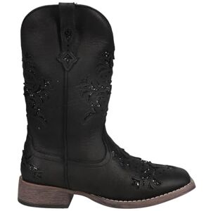 ROPER Women's Kennedy Glitter Tooled Inlay Square Toe Cowboy Boots Western, Black, 7 UK ROPER Women's Kennedy Glitter Tooled Inlay Square Toe Cowboy Boots Western, Black, 7 UK