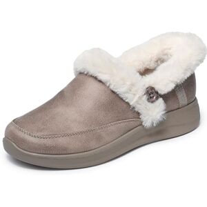 Skechers Women's Cozy Escape Slip-On Sneakers, Taupe Performtex/Faux Fur, 5 UK Skechers Women's Cozy Escape Slip-On Sneakers, Taupe Performtex/Faux Fur, 5 UK