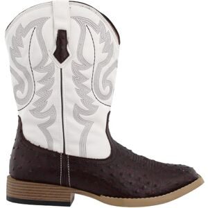 ROPER Men's Bumps Ostrich Square Toe Cowboy Boots Western, Brown, White, 7 UK ROPER Men's Bumps Ostrich Square Toe Cowboy Boots Western, Brown, White, 7 UK