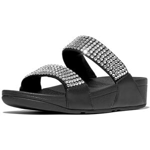 Fitflop Women's LULU Maxi-Crystal Two-BAR Slides Sandal, Black, 8 UK Fitflop Women's LULU Maxi-Crystal Two-BAR Slides Sandal, Black, 8 UK