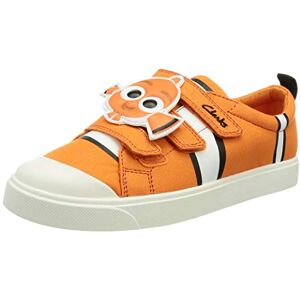 Clarks City Nemo K, boys Low-Top Sneakers, Orange canvas., 2 UK (34 EU) Clarks City Nemo K, boys Low-Top Sneakers, Orange canvas., 2 UK (34 EU)
