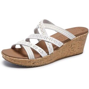 Skechers Women's Beverlee-Tiger Posse Wedge Sandal, White, 5 B (M) Skechers Women's Beverlee-Tiger Posse Wedge Sandal, White, 5 B (M)