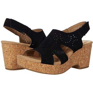 Clarks Women's Giselle Bay Wedge Sandal, Black Suede, 6 UK Clarks Women's Giselle Bay Wedge Sandal, Black Suede, 6 UK