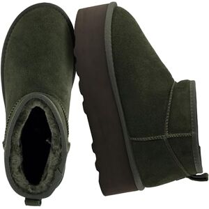 CUSHIONAIRE Women's Hippy Genuine Suede Pull on Platform Boot +Memory Foam, Green 6.5 UK CUSHIONAIRE Women's Hippy Genuine Suede Pull on Platform Boot +Memory Foam, Green 6.5 UK