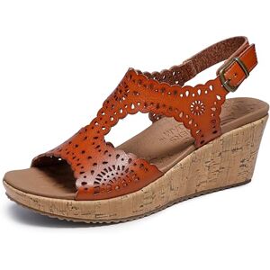 Skechers Women's Beverlee-Easy to Adore Wedge Sandal, Luggage, 8 Skechers Women's Beverlee-Easy to Adore Wedge Sandal, Luggage, 8