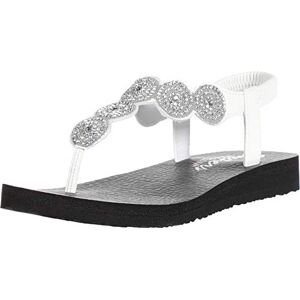 Skechers Women's Meditation Stars & Sparkle Flip Flops, White White Duraleather Clear Rhinestone Trim Wht, 7 UK Skechers Women's Meditation Stars & Sparkle Flip Flops, White White Duraleather Clear Rhinestone Trim Wht, 7 UK