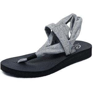 Skechers Women's Meditation-Studio Kicks Open Toe Sandals, Grey, 4 UK Skechers Women's Meditation-Studio Kicks Open Toe Sandals, Grey, 4 UK