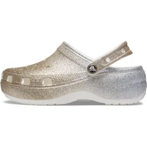 Crocs Women's Classic Platform Ombre Glitter Clog W, White/Gold, 2 UK Women Crocs Women's Classic Platform Ombre Glitter Clog W, White/Gold, 2 UK Women
