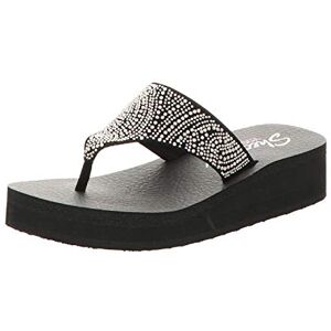 Skechers VINYASA STONE CANDY, Women's Flip Flop, Black (Black Mitobuck/Smoke Rhinestone Blk), 7 UK (40 EU) Skechers VINYASA STONE CANDY, Women's Flip Flop, Black (Black Mitobuck/Smoke Rhinestone Blk), 7 UK (40 EU)