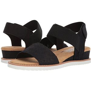 Skechers Women's Desert Kiss-Stretch Quarter Strap Sandal Flat, Black, 3 UK Wide Skechers Women's Desert Kiss-Stretch Quarter Strap Sandal Flat, Black, 3 UK Wide