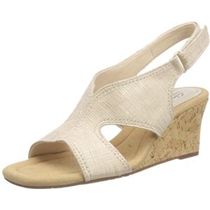 Clarks Women's Kyarra Aster Wedge Sandal, Sand Metallic, 5.5 UK Clarks Women's Kyarra Aster Wedge Sandal, Sand Metallic, 5.5 UK