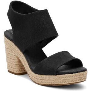 TOMS Sustainable Platform Heel Sandal with Textured Textile & Suede, Eco-OrthoLite Insoles and German Rubber Outsole TOMS Sustainable Platform Heel Sandal with Textured Textile & Suede, Eco-OrthoLite Insoles and German Rubber Outsole