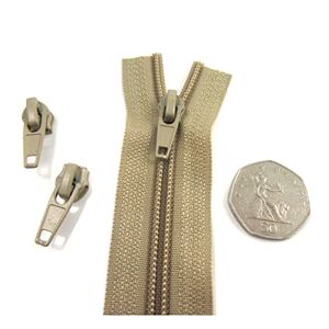 Beads4crafts 20 Extra Zip Sliders for No.5 Continuous ZIPS*26 Colours* Zipper FASTENINGS ONLY! (Dark Beige NO5388)