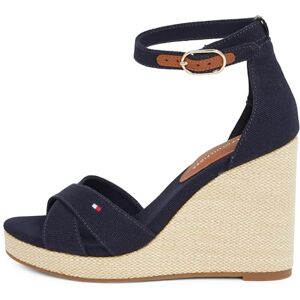 Tommy Hilfiger Women’s Flag Crossover High Wedge Sandals with Ankle Straps, Blue (Space Blue), 6 Tommy Hilfiger Women’s Flag Crossover High Wedge Sandals with Ankle Straps, Blue (Space Blue), 6