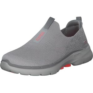 Skechers Women's Go Walk 6 Glimmering Sneaker, Gray Textile/Coral Trim, 8 UK Skechers Women's Go Walk 6 Glimmering Sneaker, Gray Textile/Coral Trim, 8 UK