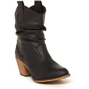 Charles Albert Women's Modern Western Cowboy Distressed Boot with Pull-Up Tabs, Black, 9 UK Charles Albert Women's Modern Western Cowboy Distressed Boot with Pull-Up Tabs, Black, 9 UK