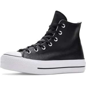Converse All Star Lift Hi Trainers Black White White Leather 7.5 UK Converse All Star Lift Hi Trainers Black White White Leather 7.5 UK