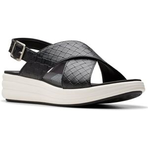 Clarks Women's Drift Sun Wedge Sandal, Black Woven Synthetic, 5.5 UK Clarks Women's Drift Sun Wedge Sandal, Black Woven Synthetic, 5.5 UK