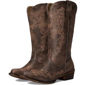 ROPER Women's Riley Scroll Embroidery Snip Toe Cowboy Boots Western, Brown, 7.5 UK ROPER Women's Riley Scroll Embroidery Snip Toe Cowboy Boots Western, Brown, 7.5 UK