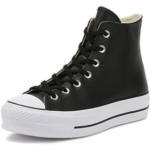 Converse All Star Lift Hi Platform Trainers Black White White Leather 5.5 UK Converse All Star Lift Hi Platform Trainers Black White White Leather 5.5 UK