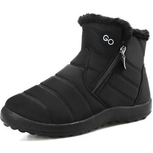 Harence Snow Boots for Women Winter Boot with Comfortable Warm Fur Lined Ankle Booties Outdoor Slip On Waterproof Short Boots, Zipper-black, 9.5 Harence Snow Boots for Women Winter Boot with Comfortable Warm Fur Lined Ankle Booties Outdoor Slip On Waterproof Short Boots, Zipper-black, 9.5