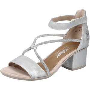 Rieker Sandal Black, Silver platinum, 6 UK Rieker Sandal Black, Silver platinum, 6 UK