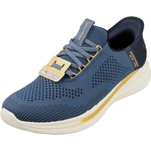 Skechers Men's Slade Quinto Slip-On Sneakers, Blue Knit, 9.5 UK Skechers Men's Slade Quinto Slip-On Sneakers, Blue Knit, 9.5 UK