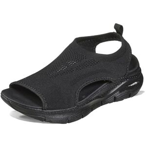 Skechers Women's Arch FIT City Catch Sandal, Black Knit, 8 UK Skechers Women's Arch FIT City Catch Sandal, Black Knit, 8 UK