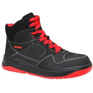 ELTEN Maverick Black-Red Mid ESD S3 Safety Shoes Men's Sporty Trainers Lightweight Black/Red Steel Toe Cap Size 44 ELTEN Maverick Black-Red Mid ESD S3 Safety Shoes Men's Sporty Trainers Lightweight Black/Red Steel Toe Cap Size 44