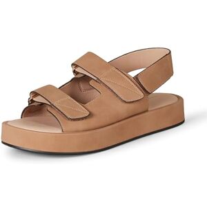 Amazon Essentials Women's Adjustable Triple Strap Flat Platform Sandal, Camel Faux Microsuede, 3 UK Amazon Essentials Women's Adjustable Triple Strap Flat Platform Sandal, Camel Faux Microsuede, 3 UK