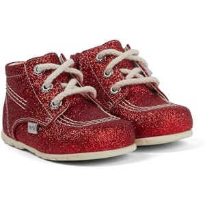 Kickers Unisex Baby Kick Hi Baby Glitter Leather Ankle Boot, Red, 1 UK Child Kickers Unisex Baby Kick Hi Baby Glitter Leather Ankle Boot, Red, 1 UK Child