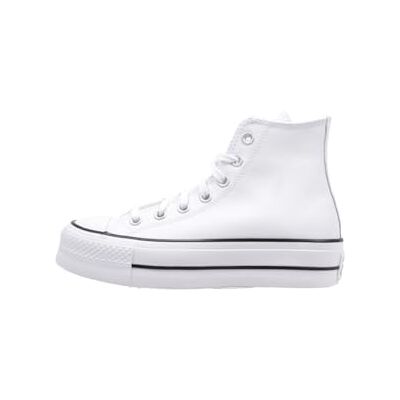 Converse All Star Lift Hi Trainers White White Black Leather 4.5 UK Converse All Star Lift Hi Trainers White White Black Leather 4.5 UK