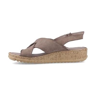 Hush Puppies Female Elena Cross Over Wedge Sandal, Grey, 3 Hush Puppies Female Elena Cross Over Wedge Sandal, Grey, 3