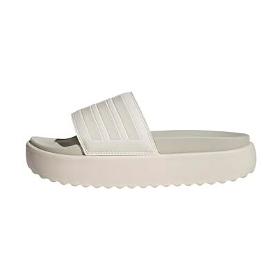 adidas Women's Adilette Platform Slides, chalk white/chalk white/orbit grey, 6 UK adidas Women's Adilette Platform Slides, chalk white/chalk white/orbit grey, 6 UK