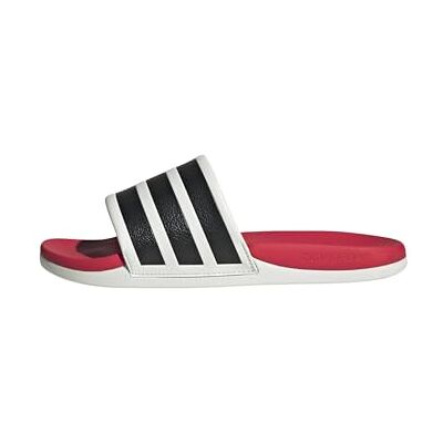 adidas Unisex Adilette Comfort 2.0 Slides Shoes, Crystal White/Core Black/Lucid Red, 4 UK adidas Unisex Adilette Comfort 2.0 Slides Shoes, Crystal White/Core Black/Lucid Red, 4 UK