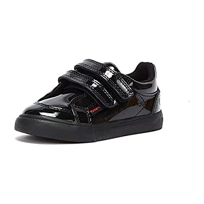 Kickers Girl's Tovni Twin Velcro Easy Fastening Black Leather School Shoes Smart Everyday School Look Everyday Comfort Fit, Cushioned for All-Day Wear, Black, 5 UK Child Kickers Girl's Tovni Twin Velcro Easy Fastening Black Leather School Shoes Smart Everyday School Look Everyday Comfort Fit, Cushioned for All-Day Wear, Black, 5 UK Child
