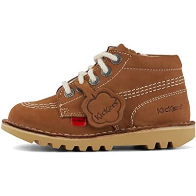 Kickers Unisex Kids Kick Hi Classic Ankle Boots with Zip Extra Comfortable Added Durability Premium Quality, Brown, 9 UK Child Kickers Unisex Kids Kick Hi Classic Ankle Boots with Zip Extra Comfortable Added Durability Premium Quality, Brown, 9 UK Child