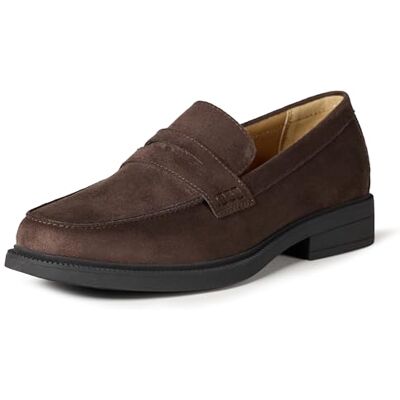 Amazon Essentials Men's Classic Penny Loafers Dress Shoes, Brown Faux Suede, 8 UK Amazon Essentials Men's Classic Penny Loafers Dress Shoes, Brown Faux Suede, 8 UK