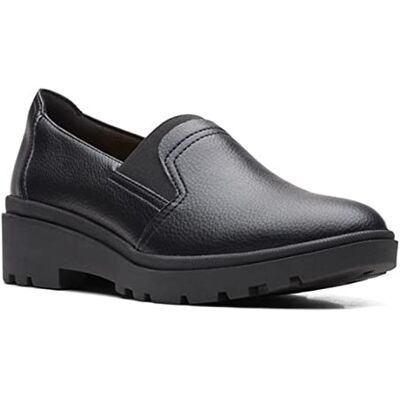 Clarks Women's Calla Rae Flat Slipper, Black Leather, 7 UK Clarks Women's Calla Rae Flat Slipper, Black Leather, 7 UK