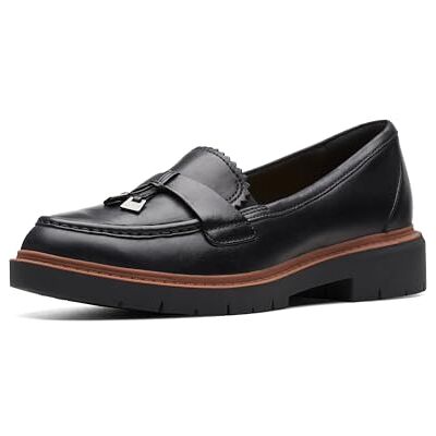 Clarks Women's Westlynn Bella Loafer, Black Leather, 7 UK Wide Clarks Women's Westlynn Bella Loafer, Black Leather, 7 UK Wide