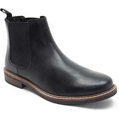 Thomas Crick Men's 'Bamford' Formal Chelsea Boots, Classic, Comfortable and Stylish Boots for Any Occasion, Made with Leather For an Effortless and Chic Look (Black/Wood) Thomas Crick Men's 'Bamford' Formal Chelsea Boots, Classic, Comfortable and Stylish Boots for Any Occasion, Made with Leather For an Effortless and Chic Look (Black/Wood)