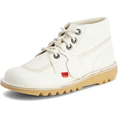 Kickers Unisex Leather Alternative Kick Hi Classic Ankle Boots Plant Based Material Extra Comfortable Added Durability Premium Quality, White, 7 UK Kickers Unisex Leather Alternative Kick Hi Classic Ankle Boots Plant Based Material Extra Comfortable Added Durability Premium Quality, White, 7 UK