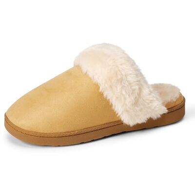 Amazon Essentials Women's Cozy Faux Fur Mule Slippers, Tan, 10 UK Amazon Essentials Women's Cozy Faux Fur Mule Slippers, Tan, 10 UK