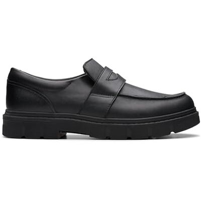 Clarks LorcamCraft Y Childrens Black Leather, 7 Clarks LorcamCraft Y Childrens Black Leather, 7