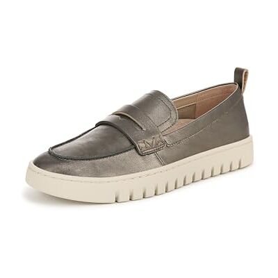 Vionic Womens Uptown Slip-On Loafers, Medium Fit, Gunmetal Grey Leather, UK 6.5 Vionic Womens Uptown Slip-On Loafers, Medium Fit, Gunmetal Grey Leather, UK 6.5