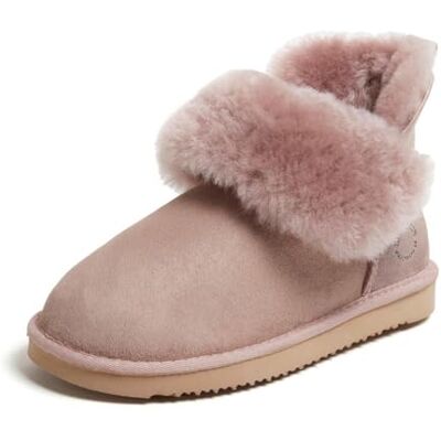 Fireside by Dearfoams Dearfoams Women's Fireside Faux Shearling Fold Down Bootie Slipper, Dusty Pink, 8 UK Fireside by Dearfoams Dearfoams Women's Fireside Faux Shearling Fold Down Bootie Slipper, Dusty Pink, 8 UK