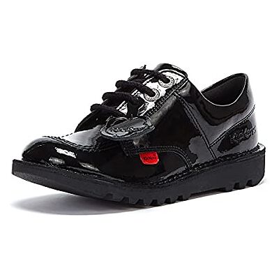 Kickers Unisex Kids Kick Lo Extra Comfort For Your Feet Added Durability School Shoes, Patent Black, 2.5 UK Kickers Unisex Kids Kick Lo Extra Comfort For Your Feet Added Durability School Shoes, Patent Black, 2.5 UK