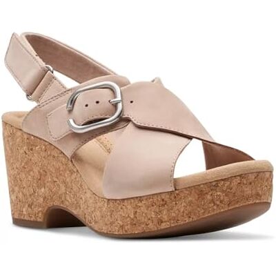 Clarks Women's Giselle Dove Wedge Sandal, Sand Nubuck, 5 UK Clarks Women's Giselle Dove Wedge Sandal, Sand Nubuck, 5 UK