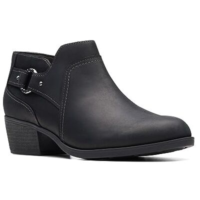 Clarks Women's Charlten Grace Ankle Boot, Black Oily Leather, 8.5 Clarks Women's Charlten Grace Ankle Boot, Black Oily Leather, 8.5